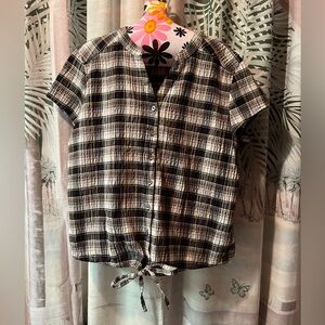 Seersucker Plaid Short Sleeve Shirt